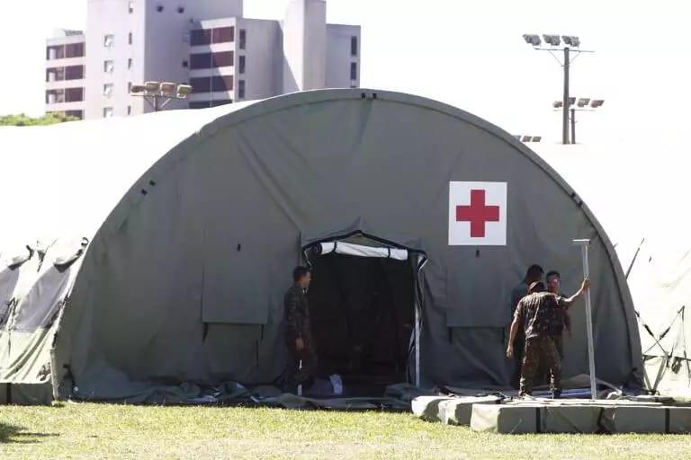 Exército levanta hospital de campanha no Parque Ayrton Senna para treinamento