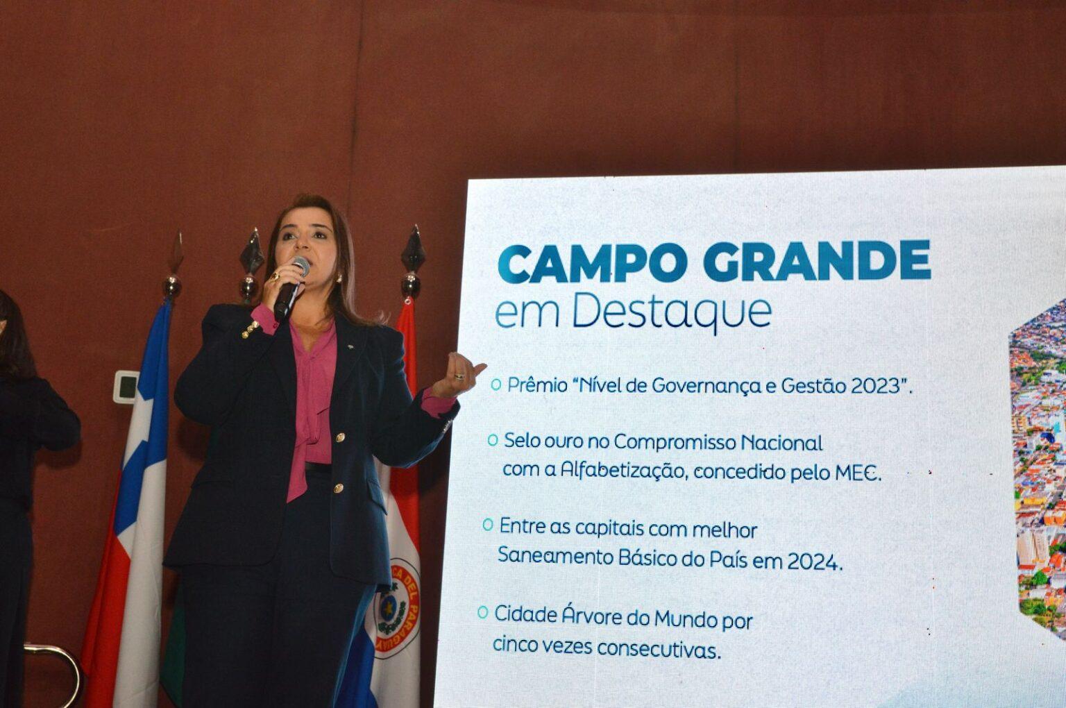 Prefeita Adriane reforça papel de Campo Grande na transformação logística da Rota Bioceânica em Encontro Internacional.